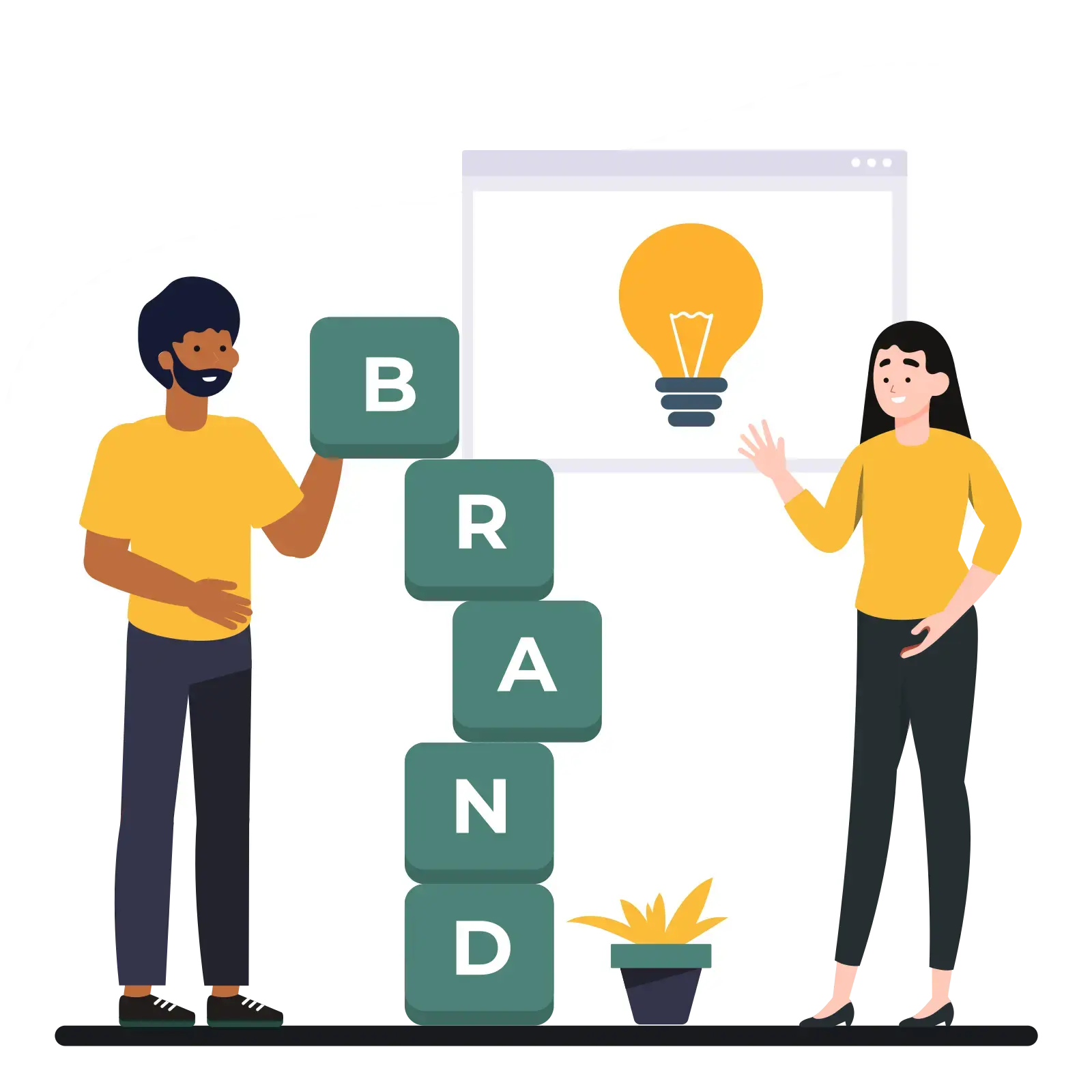 Team building brand perception with strategy blocks and ideas